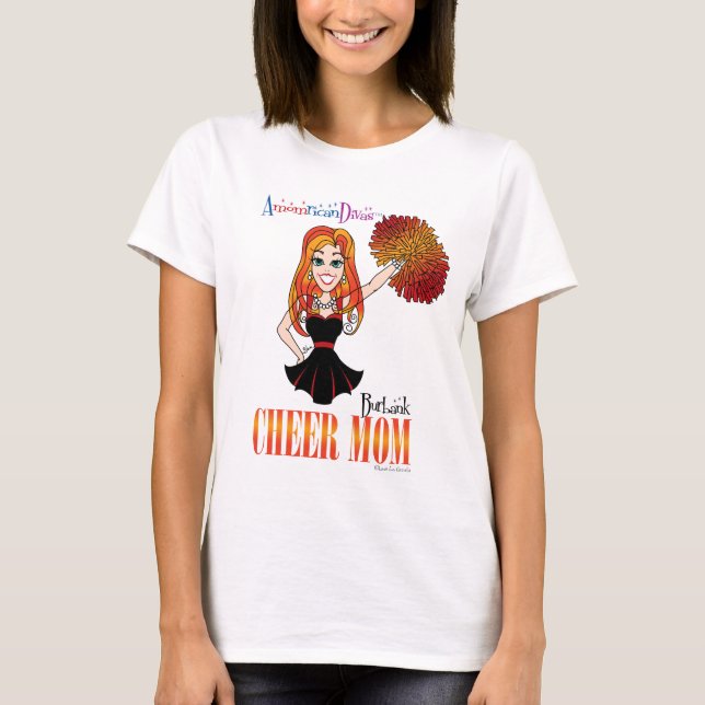 Camiseta Burbank Cheer Mãe Longa Sleeve T Shirt (Frente)