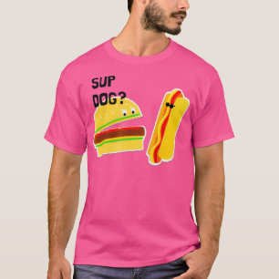 Camiseta Burger and Hot Dog Engraçado Sup Cachorro
