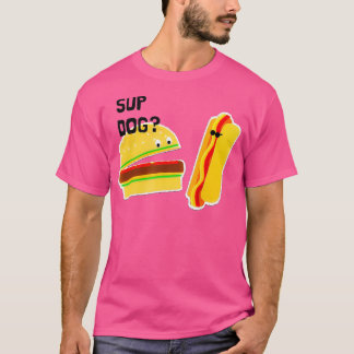 Camiseta Burger and Hot Dog Engraçado Sup Cachorro