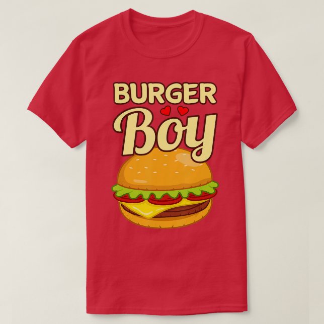 Camiseta Burger Boy Cheeseburger Hamburger Comida Lover (Frente do Design)