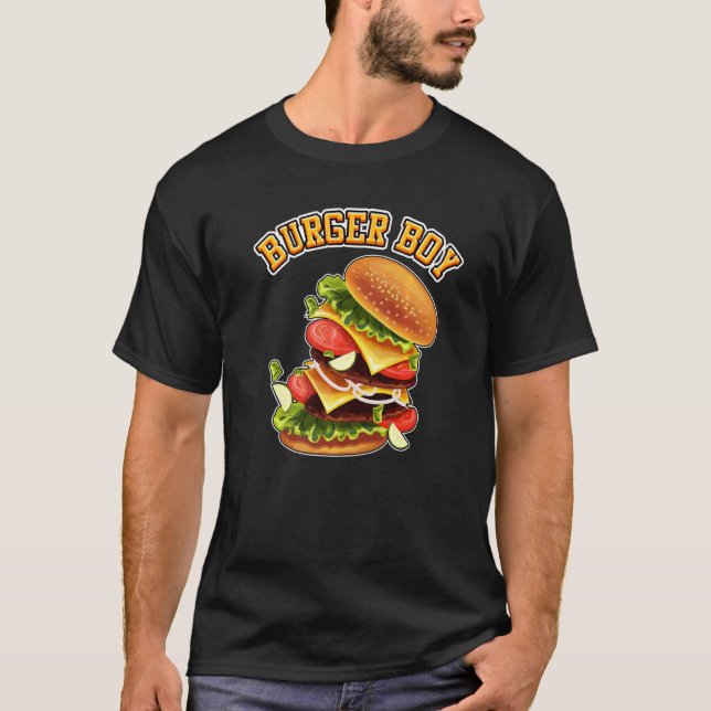 Camiseta Burger Boy Hamburger Cheeseburger Funny Fast Comid (Frente)