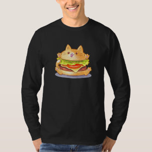 Camiseta Burger Cat Catburger Cute Hamburger Bun Foodie