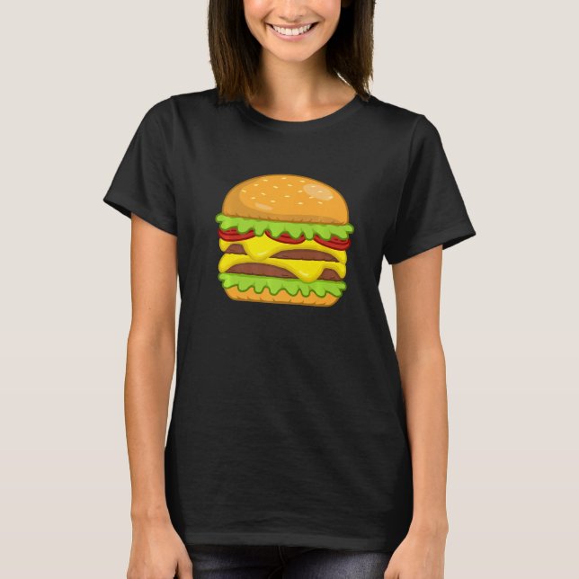 Camiseta Burger Cheeseburger Hamburger Comida Grap (Frente)