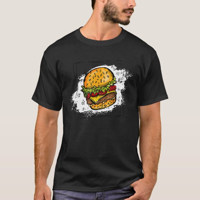 Camiseta Burger cheeseburgers hamburger fast comida snacks  (Frente)