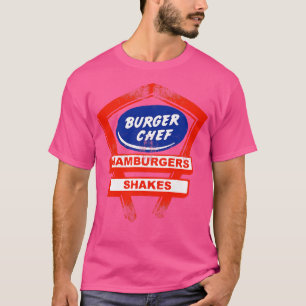 Camiseta Burger Chef e uma cadeia de restauração rápida ame