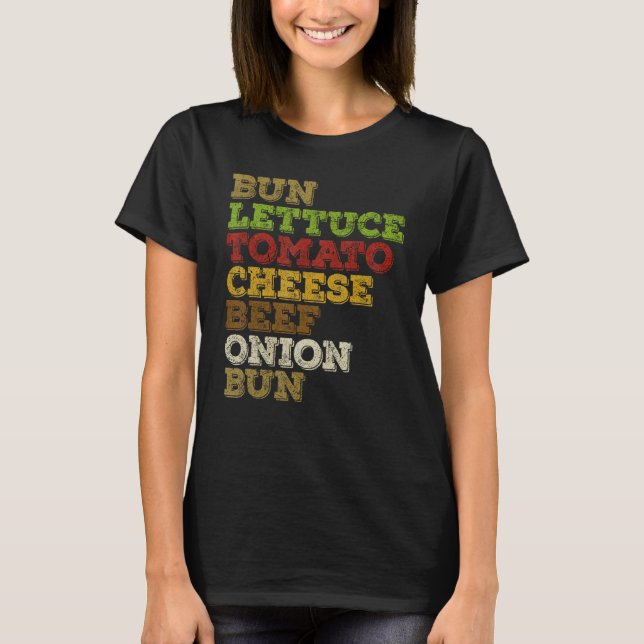 Camiseta Burger Day Cheeseburger Hamburger Beef Anatomy (Frente)