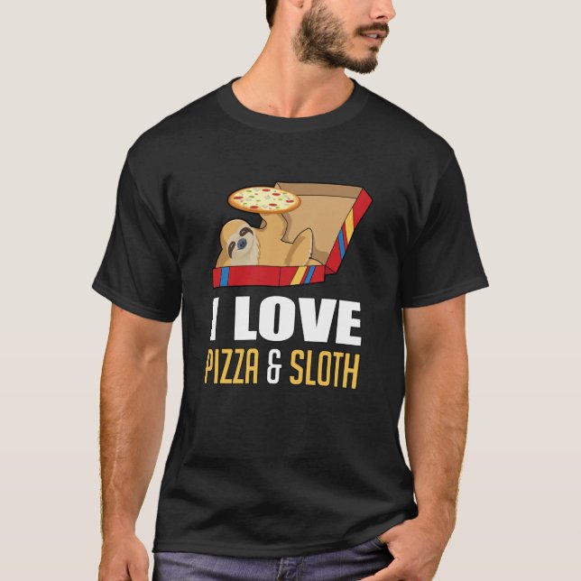 Camiseta Burger de Comida rápida Sloth Engraçada Pizza Coma (Frente)