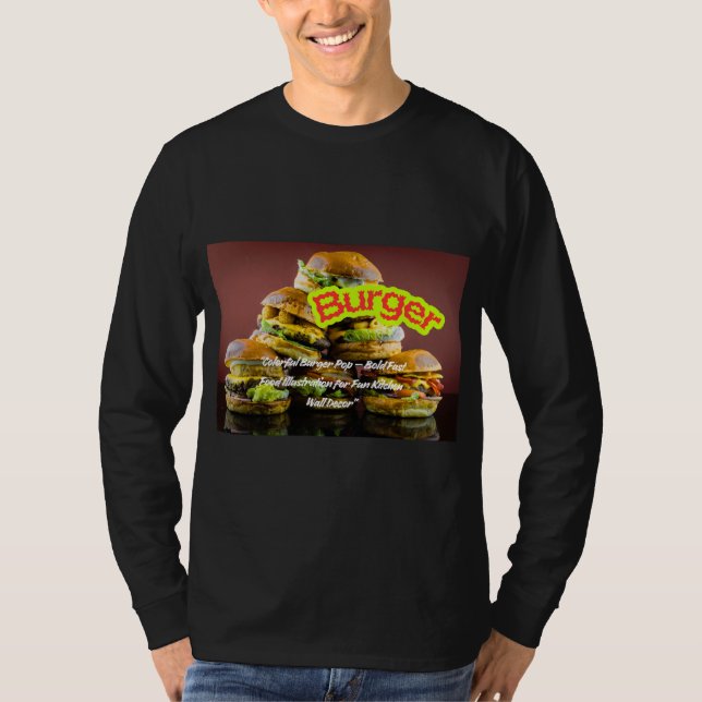 Camiseta Burger Design- Delicious Fast Food Illustration (Frente)