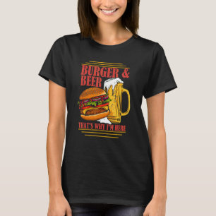 Camiseta Burger e Beer É por isso que estou aqui bebedeira
