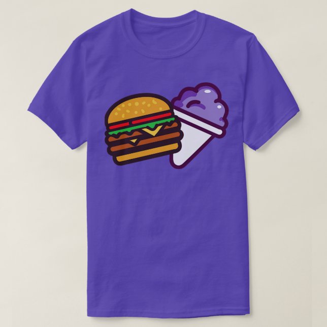 Camiseta Burger e Cone de Neve (Frente do Design)