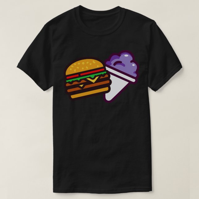 Camiseta Burger e Cone de Neve (Frente do Design)