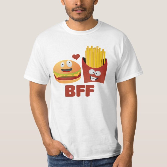 Camiseta Burger E Fries Os Melhores Amigos Para Sempre (Frente)