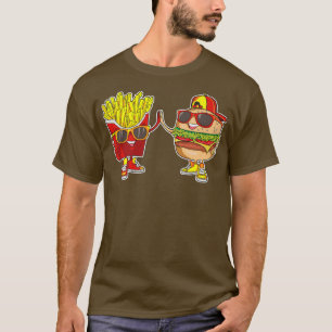 Camiseta Burger e Fries Trendy Weiry BFF Fast Comida que