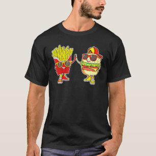 Camiseta Burger E Fries Trendy Weiry Bff Fast Comida Que
