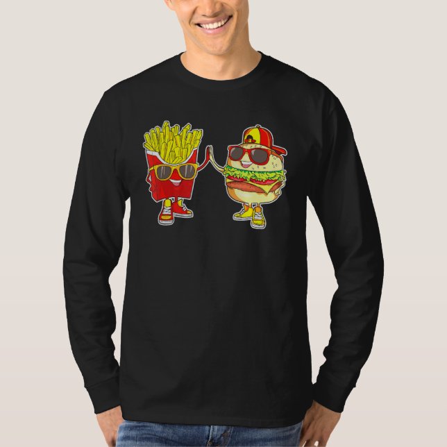 Camiseta Burger E Fries Trendy Weiry Bff Fast Comida Que (Frente)