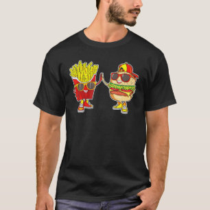 Camiseta Burger E Fries Trendy Weiry Bff Fast Comida Que