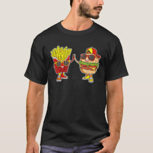 Camiseta Burger e Fries Trendy Weiry BFF Fast Comida que