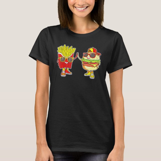 Camiseta Burger E Fries Trendy Weiry Bff Fast Comida Que (Frente)