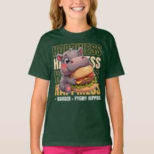 Camiseta Burger E Pygmy Hippos Me Fazem Feliz