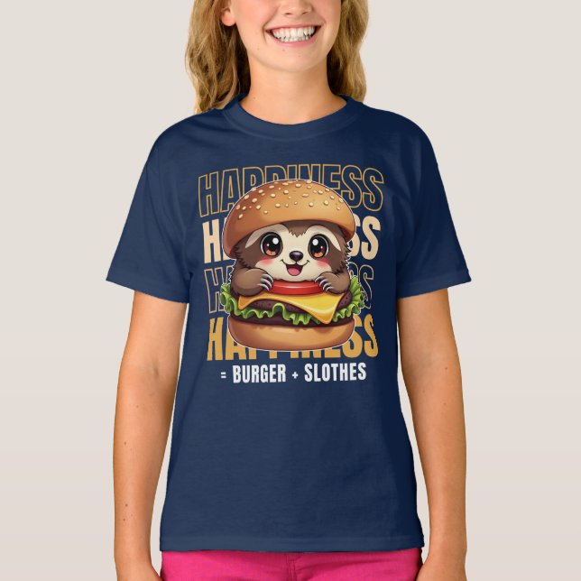 Camiseta Burger E Slothes Me Fazem Feliz (Frente)