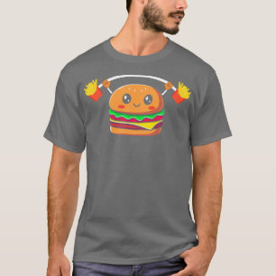 Camiseta Burger Engraçado Levantando Fries