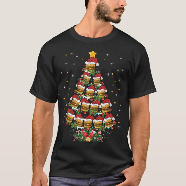Camiseta Burger Fast Comida Lover Xmas Gift Burger Natal (Frente)
