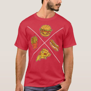 Camiseta Burger Fries Pizza Hotdog Comida Rápida