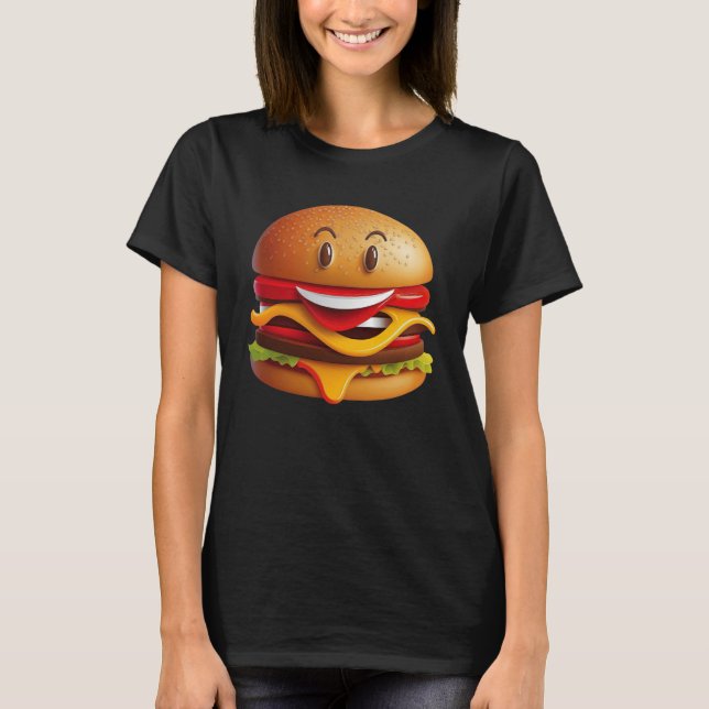 Camiseta Burger Hamburger Cute For Girls And Boys (Frente)