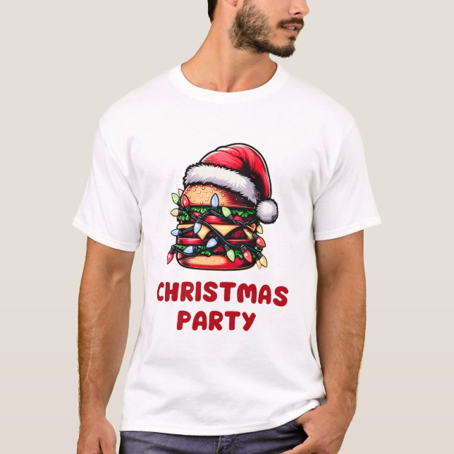Camiseta Burger Hamburger Natal Hat Xmas (Frente)