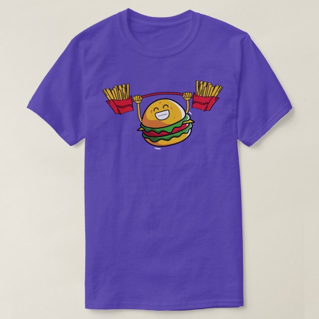 Camiseta Burger Lifting Fries   Funny Burger  (Frente do Design)