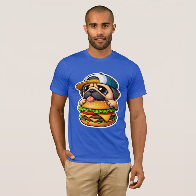 CAMISETA BURGER LOVING PUG 2 (Frente Completa)