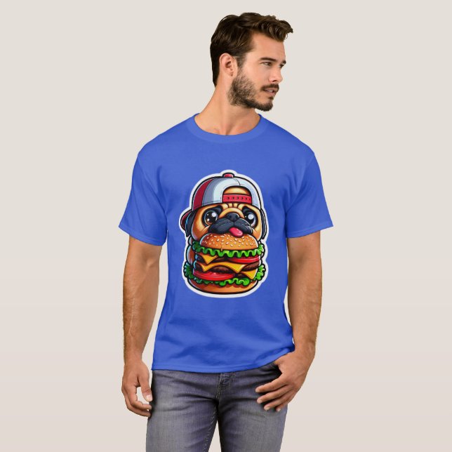 CAMISETA BURGER LOVING PUG 3 (Frente Completa)