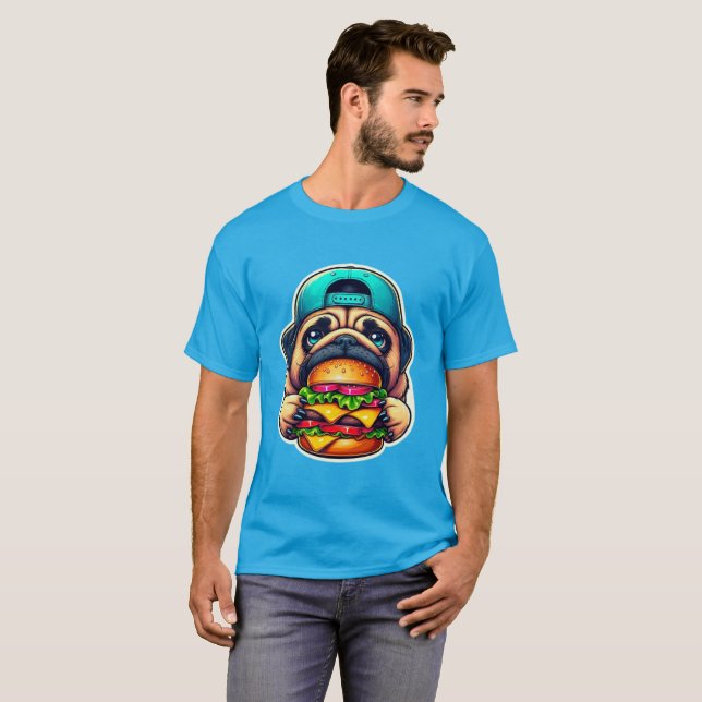 CAMISETA BURGER LOVING PUG 5 (Frente Completa)