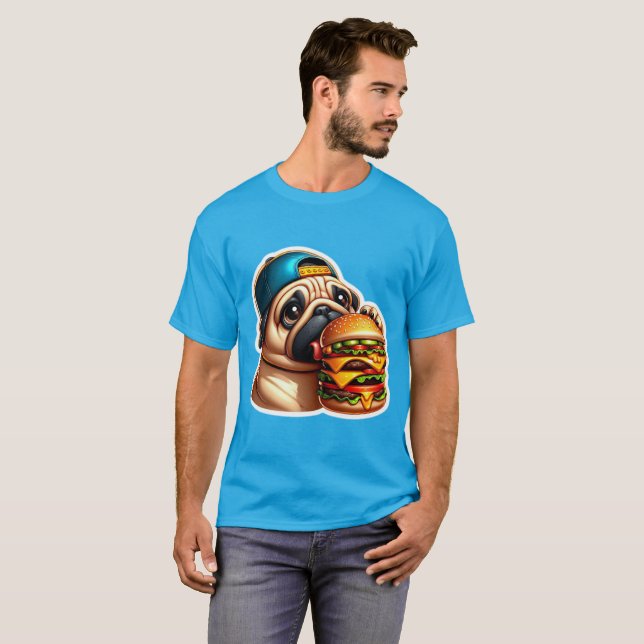 CAMISETA BURGER LOVING PUG 6 (Frente Completa)