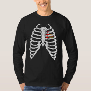 Camiseta Burger Skeleton Xray Hamburger Comida Rápida Franc