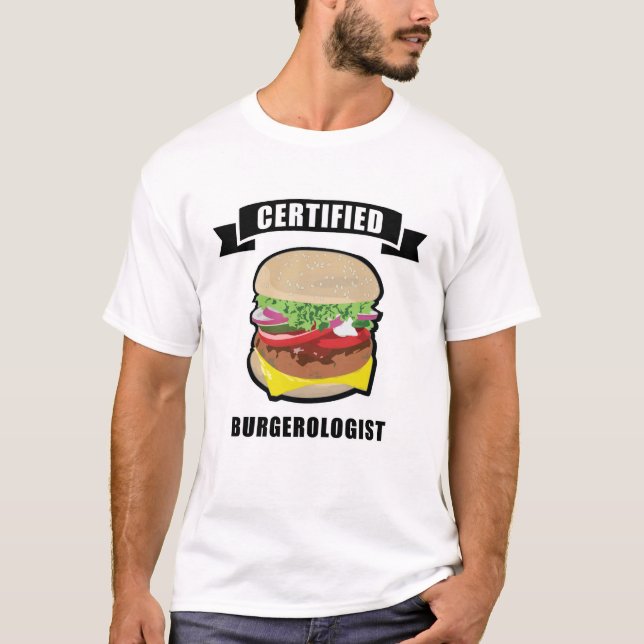 Camiseta Burgerologista certificado - Design do Burger Engr (Frente)