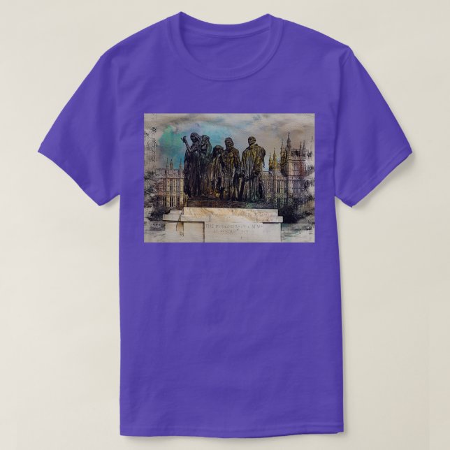 Camiseta Burghers of Calais por Rodin, em Londres (Frente do Design)