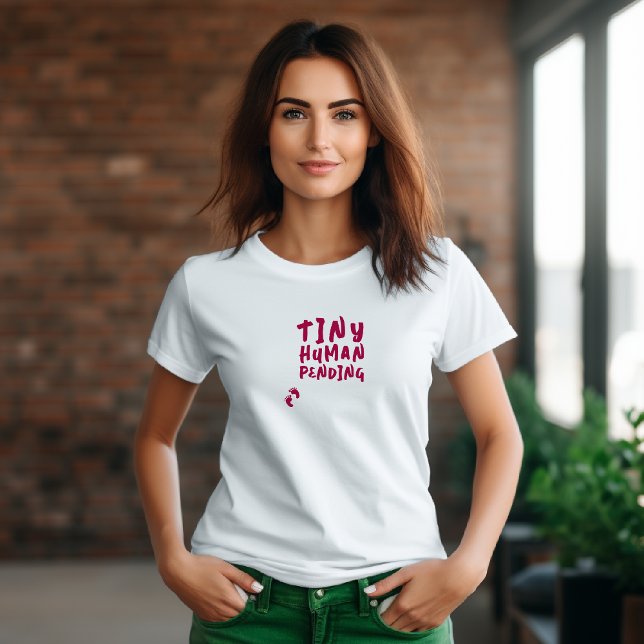 Camiseta Burgundy de impressão digital de gravidez (Criador carregado)