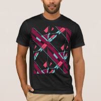 Burgundy Red Aqua Diagonal Sudoeste Art Abstrato