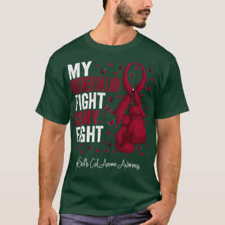 Camiseta Burgundy Ribbon Mãe na Lei Combatendo Célula Falci