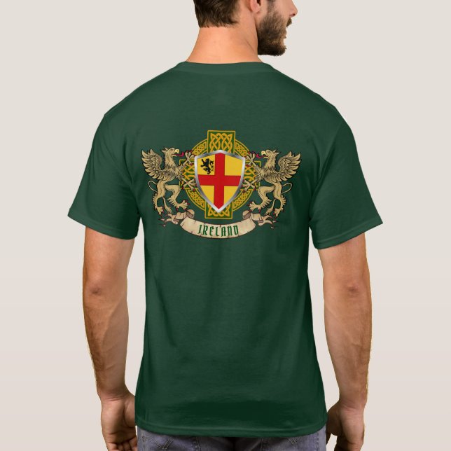 Camiseta Burke Irish Shield & Griffins Personalizados (Verso)