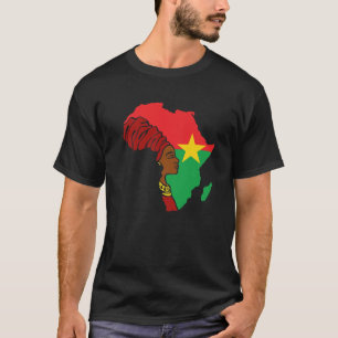 Camiseta Burkina Faso Bandeira África Mapa Patrimônio Ét