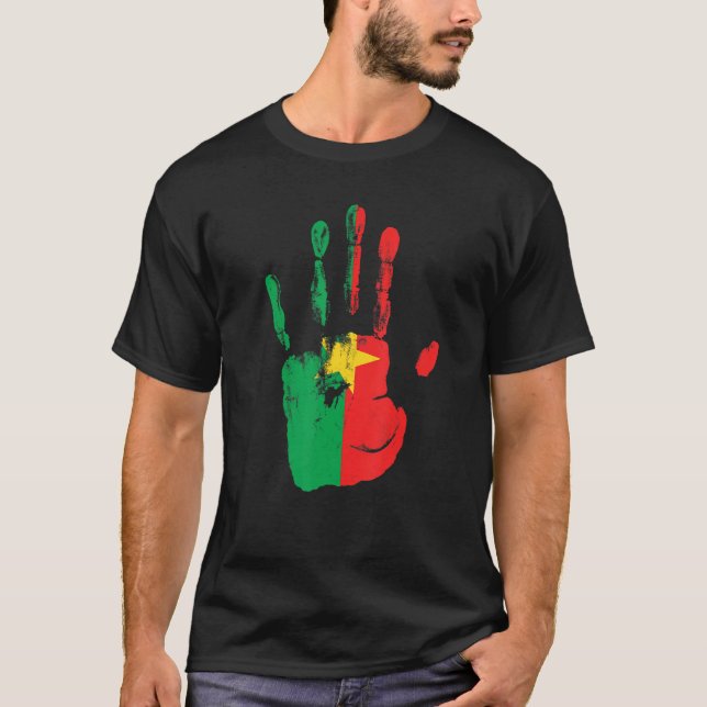 Camiseta Burkina Faso Bandeira Homens Mulheres Crianças (Frente)
