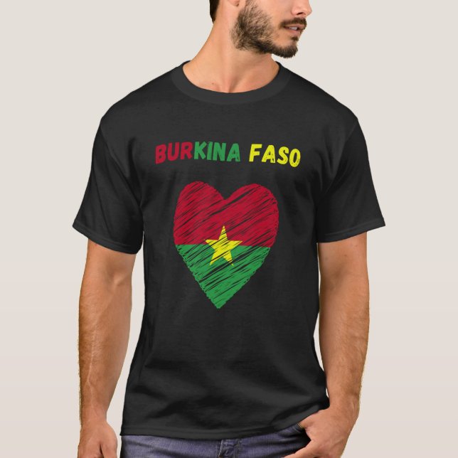 Camiseta Burkina Faso Flag Holiday Burkina Faso Heart Burki (Frente)