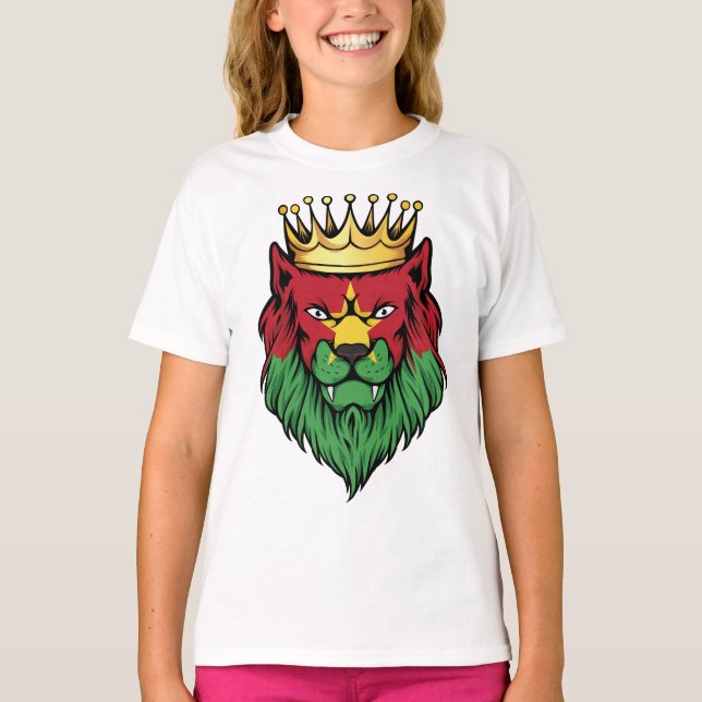 Camiseta Burkina Faso Lion King Flag (Frente)