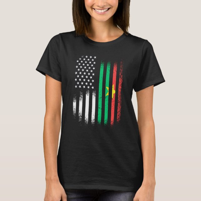 Camiseta Burkinabe American Patriot Grown Country USA Flags (Frente)