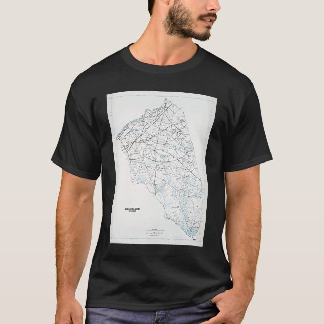 Camiseta Burlington County NJ Map 1986 (Frente)