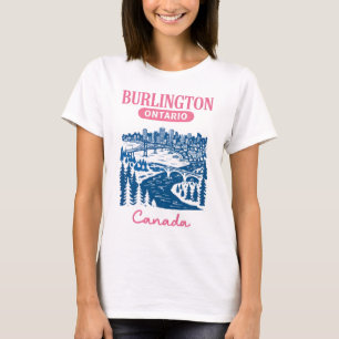 Camiseta Burlington Ontário Canadá Linha de Cores Pastel Li