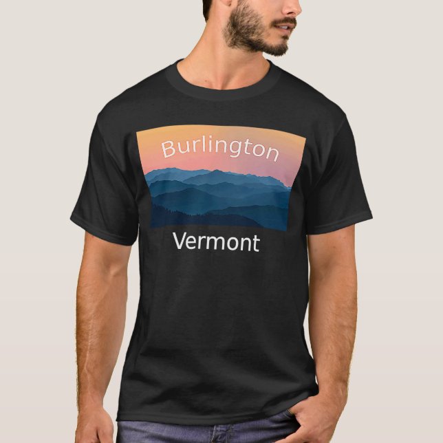 Camiseta Burlington Vermont Mountain sunset home (Frente)