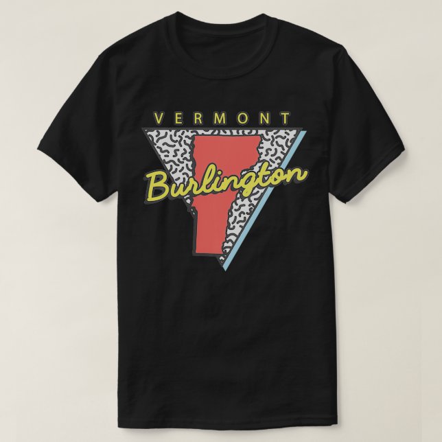 Camiseta Burlington Vermont Triângulo Retroativo VT Cidade  (Frente do Design)